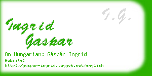 ingrid gaspar business card